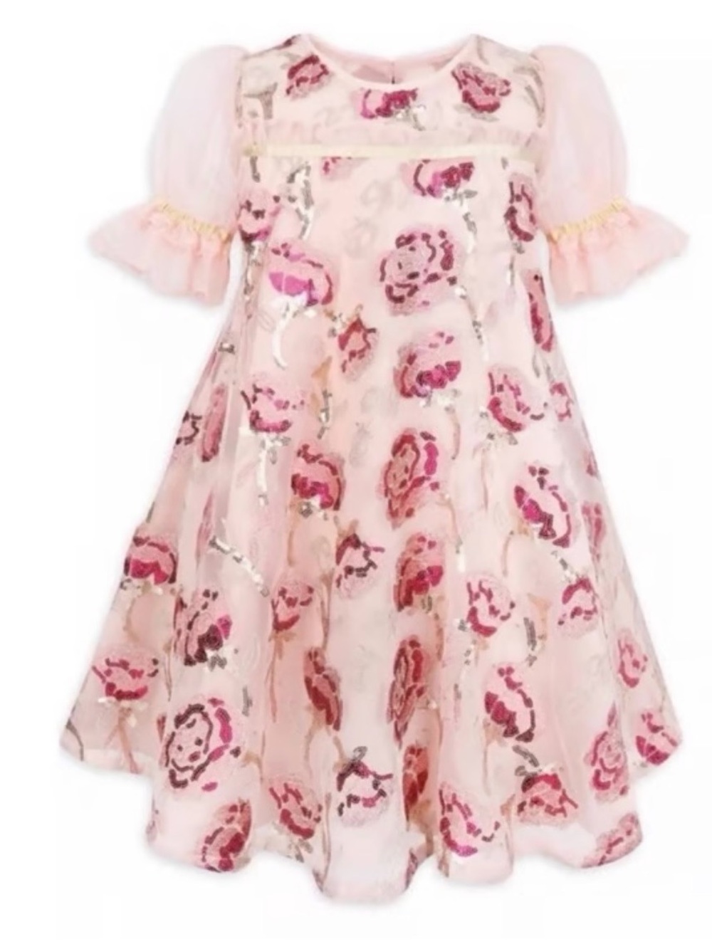 Disney Pink Sequin Floral Tulle Dress